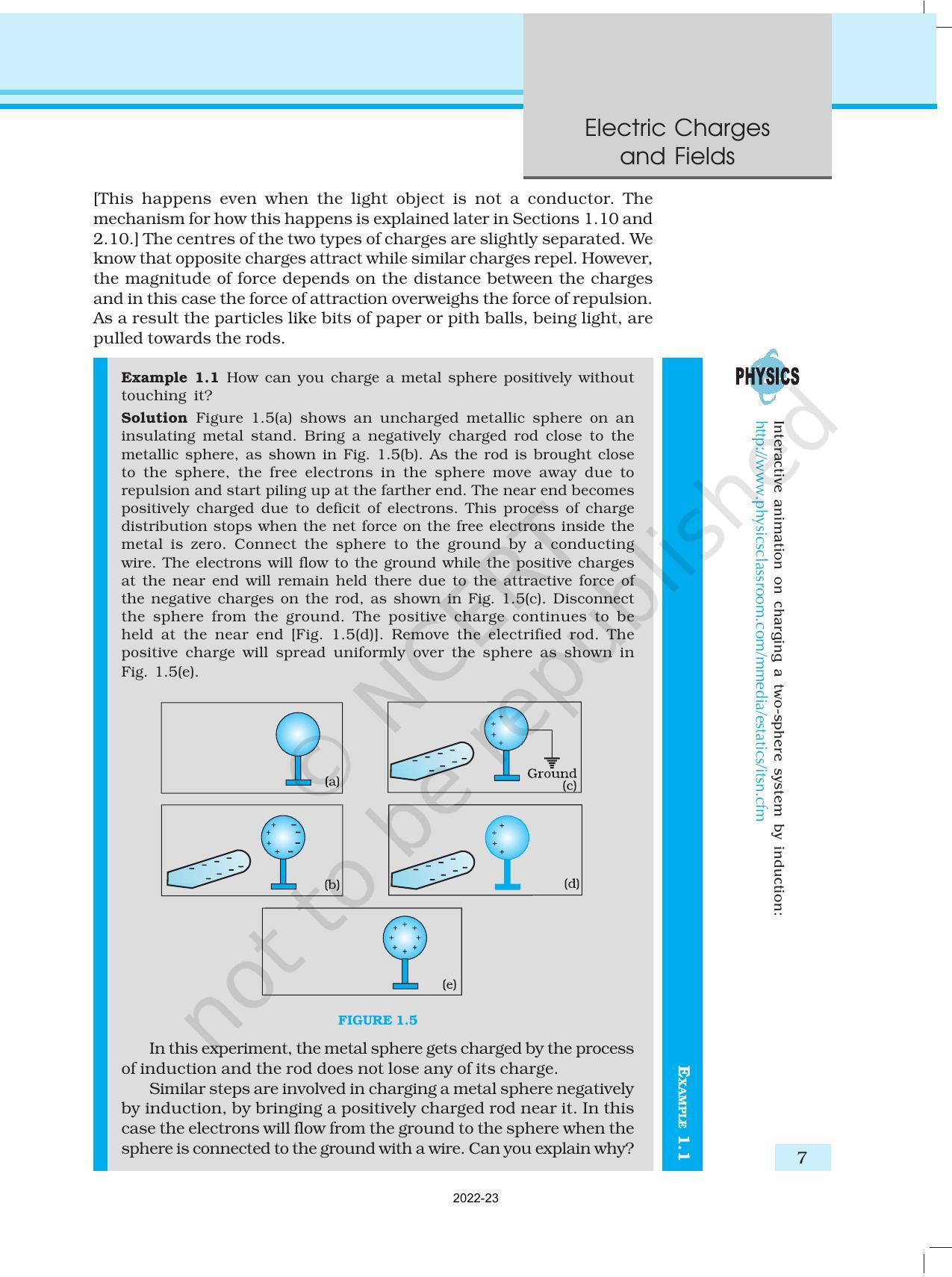 NCERT Book for Class 12 Physics Chapter 1 Electric Charges and Fields - Page 7