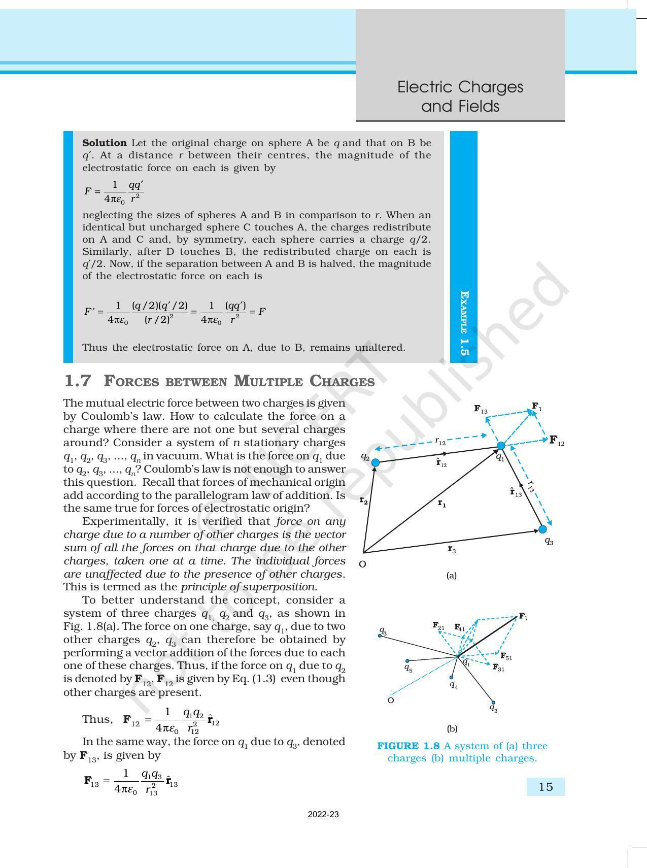 NCERT Book for Class 12 Physics Chapter 1 Electric Charges and Fields - Page 15