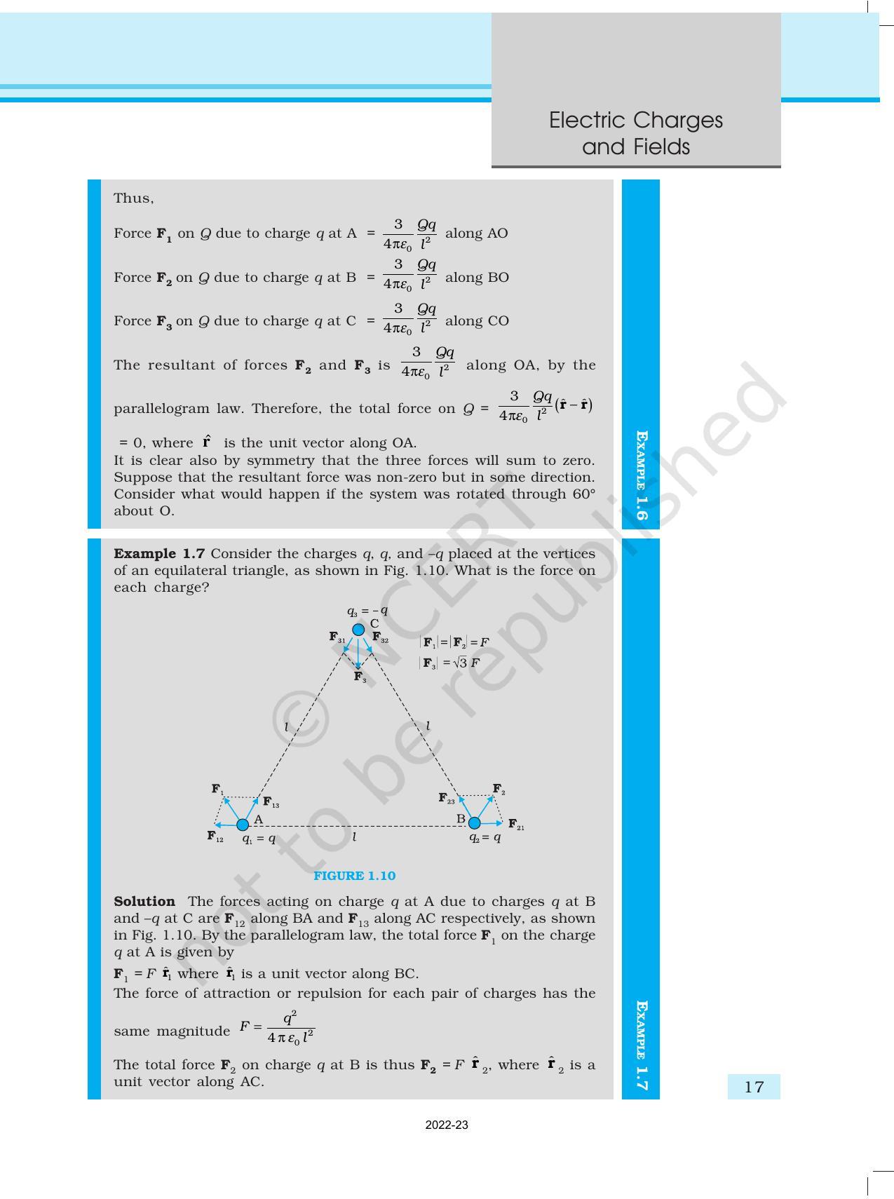 NCERT Book for Class 12 Physics Chapter 1 Electric Charges and Fields - Page 17