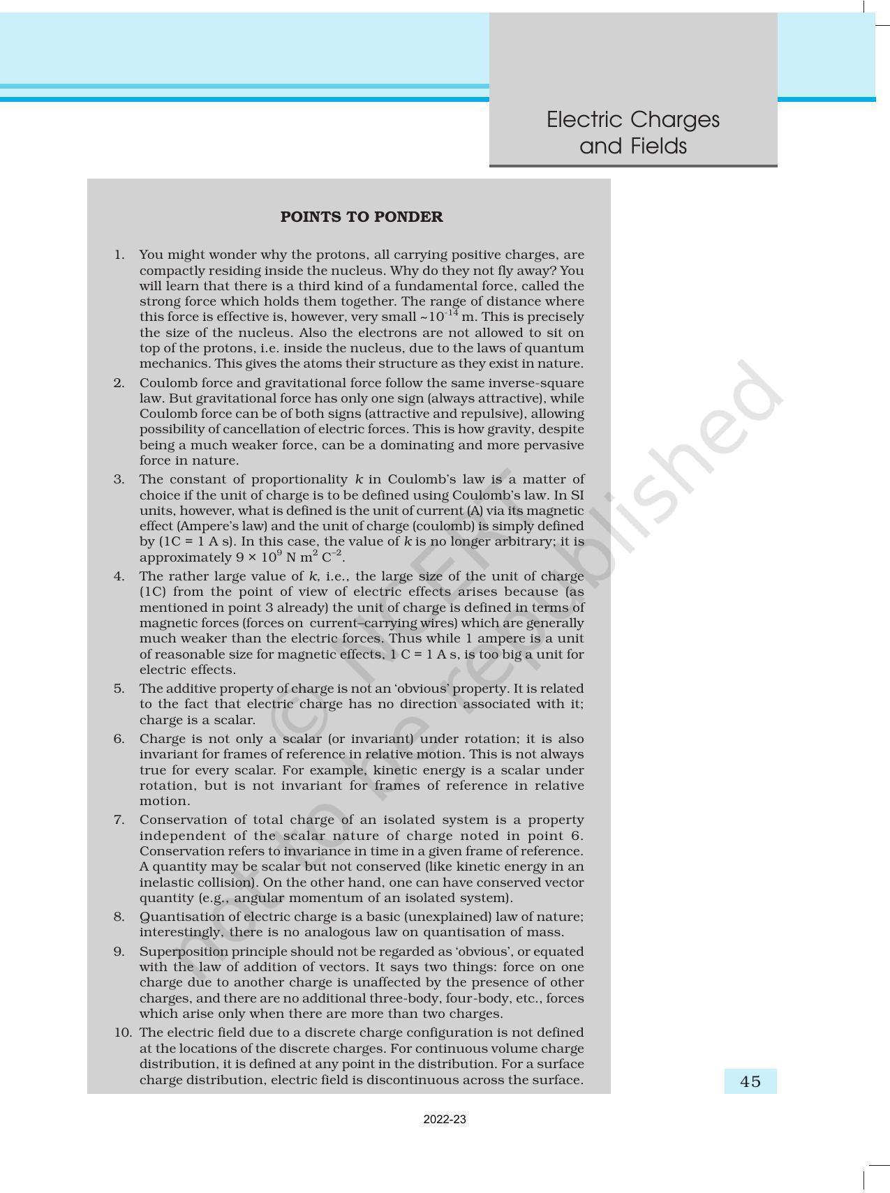 NCERT Book for Class 12 Physics Chapter 1 Electric Charges and Fields - Page 45