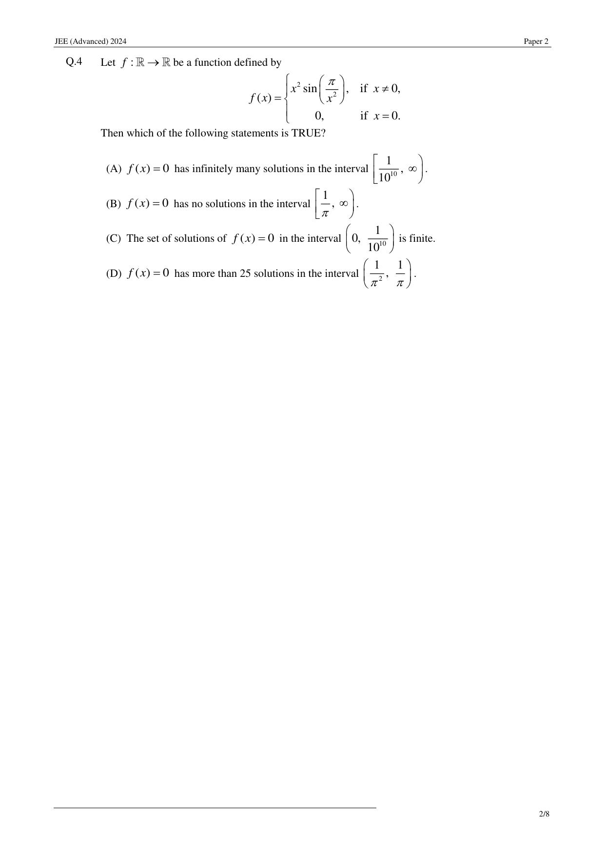 JEE (Advanced) 2024 Paper II - Mathematics Question Paper - Page 2