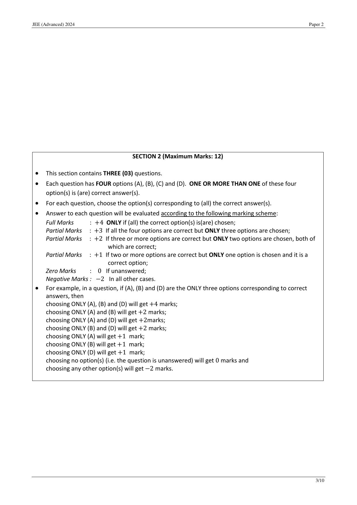 JEE (Advanced) 2024 Paper II - Mathematics Question Paper - Page 11