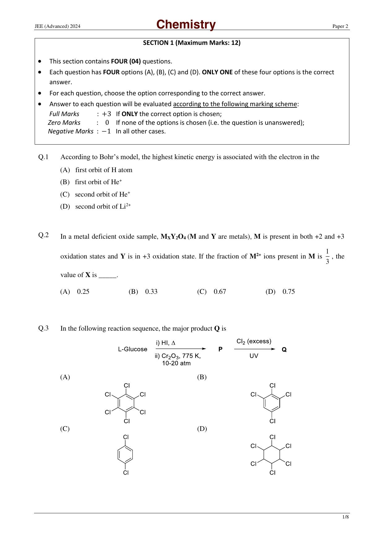 JEE (Advanced) 2024 Paper II - Mathematics Question Paper - Page 19
