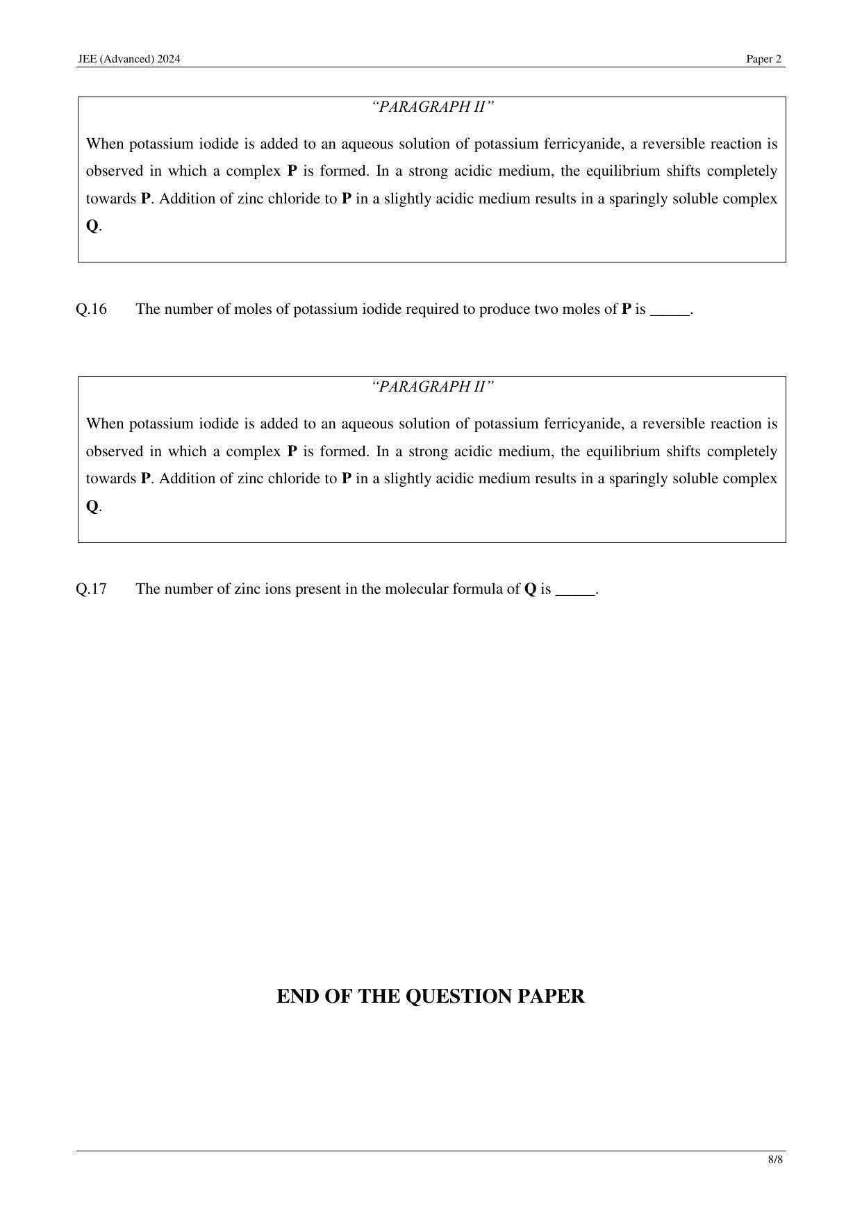 JEE (Advanced) 2024 Paper II - Mathematics Question Paper - Page 26