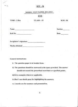 Worksheet for Class 4 Environmental Studies Assignment 15