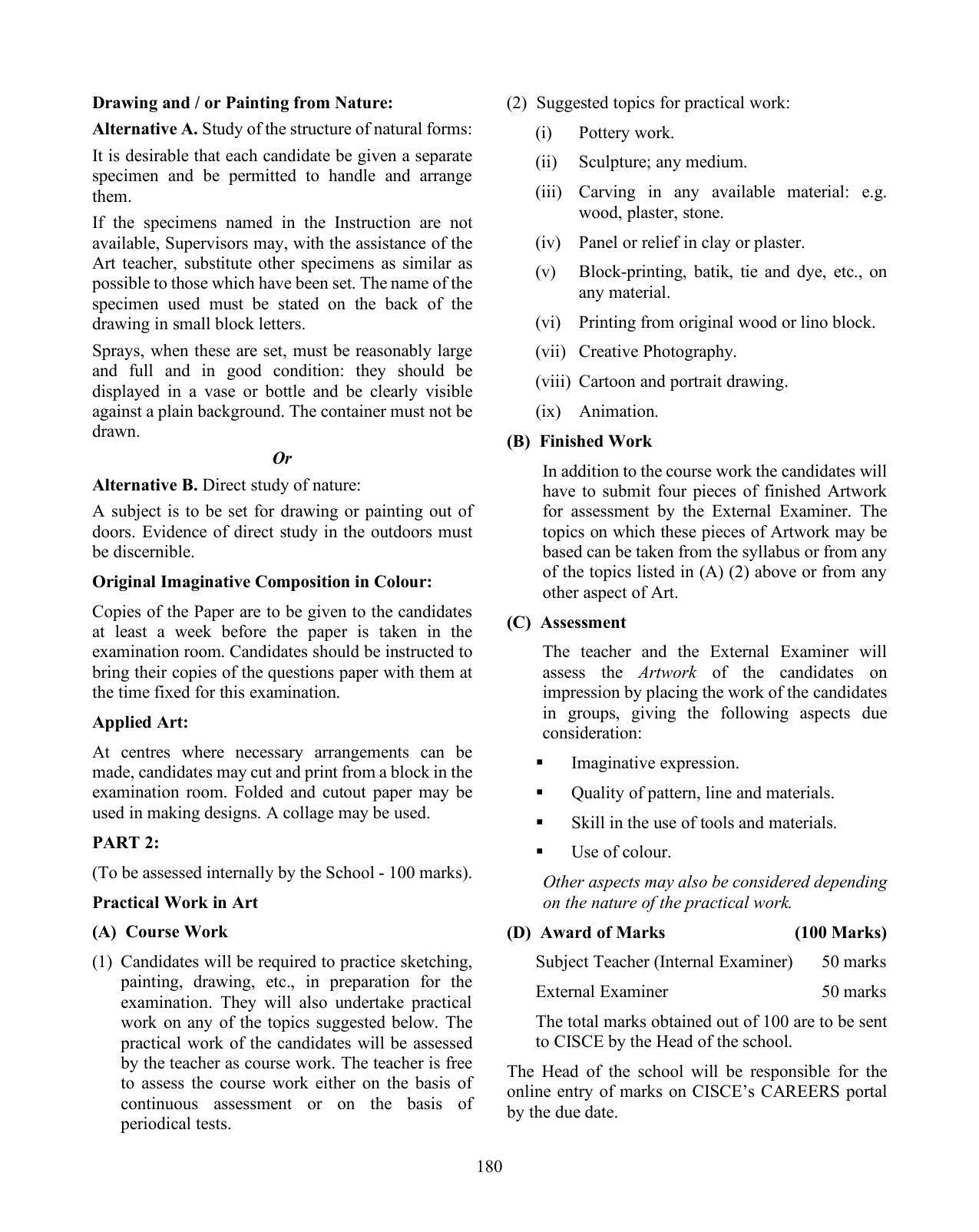 ICSE Arts Syllabus - Page 3