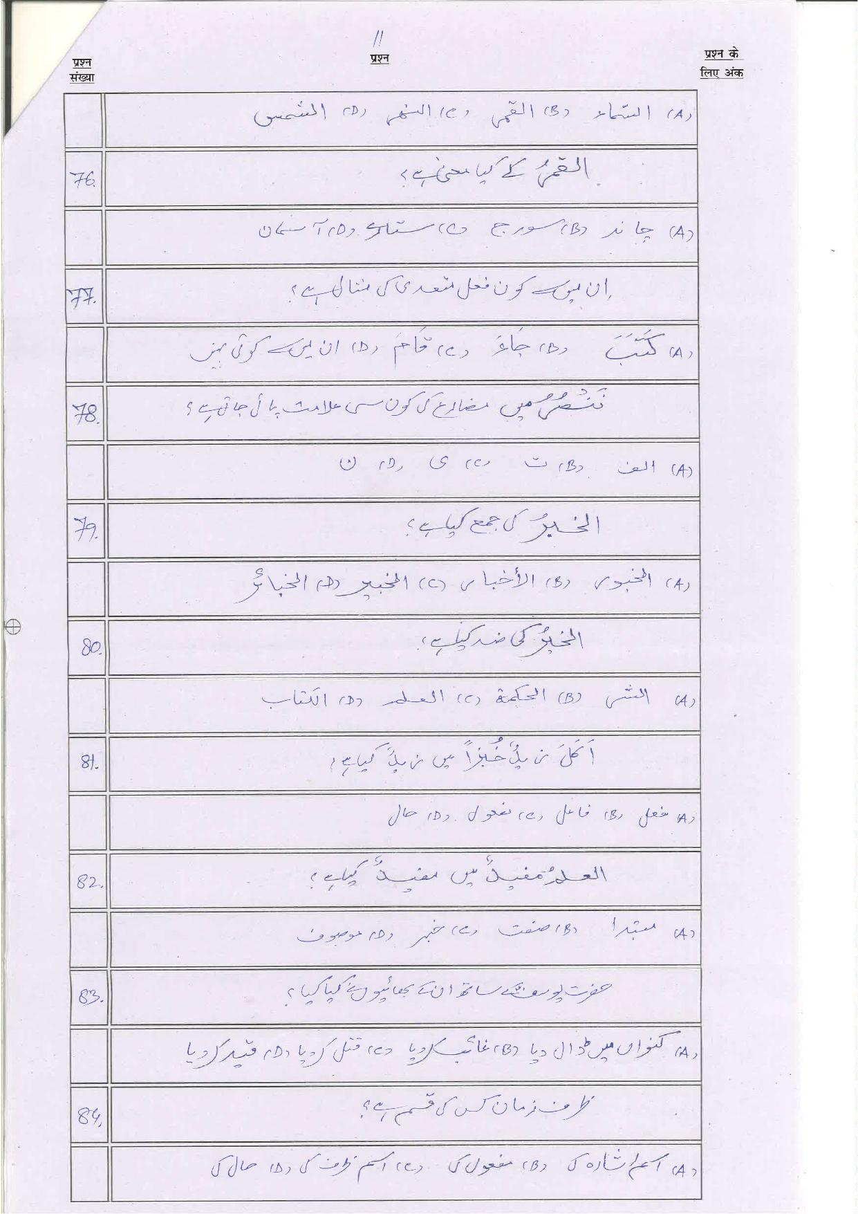 Bihar Board (BSEB) Class XII: 113/213/313/509-ARABIC 2025 Model Question Paper - Page 11