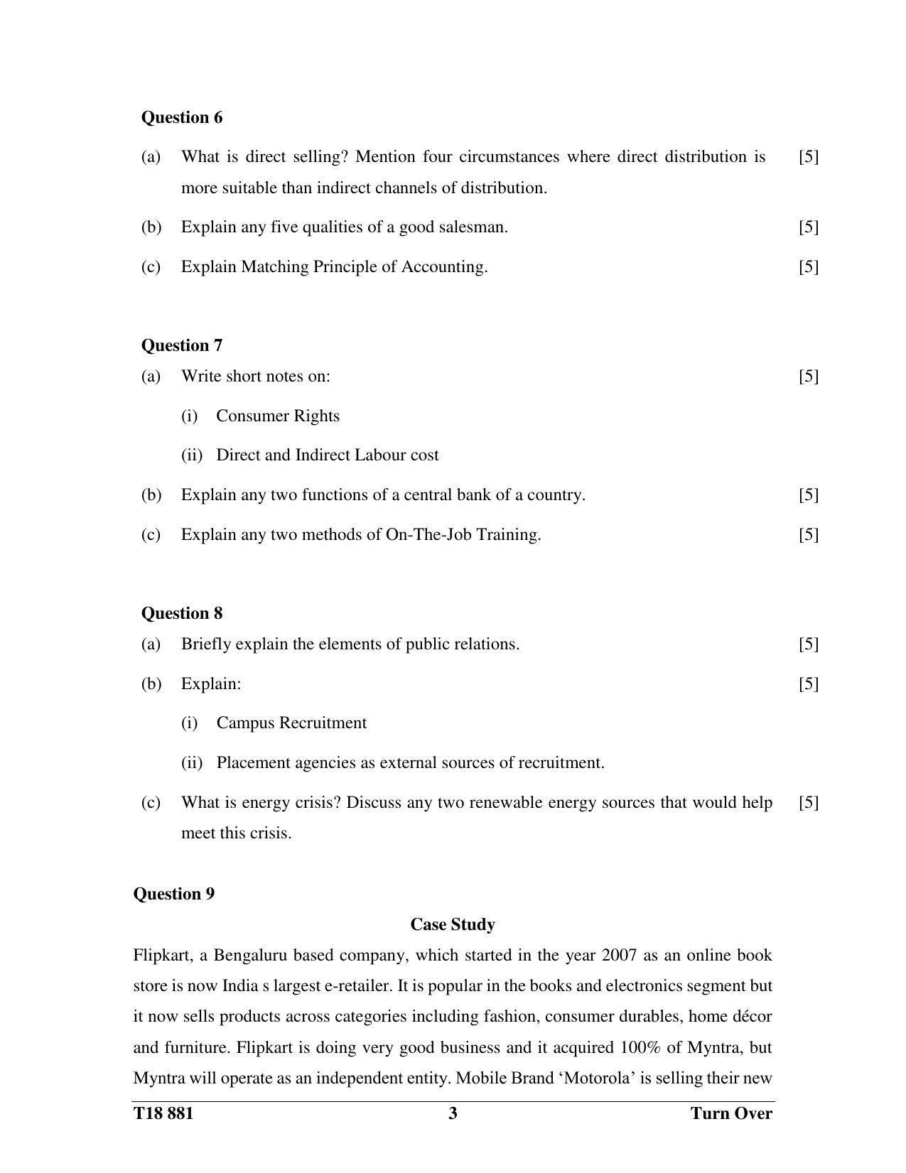 ISC Class 12 2018 Commercial Applications Question Paper - Page 3