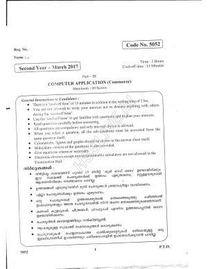 Kerala Plus Two 2017 Computer Application (Commerce) Question Paper