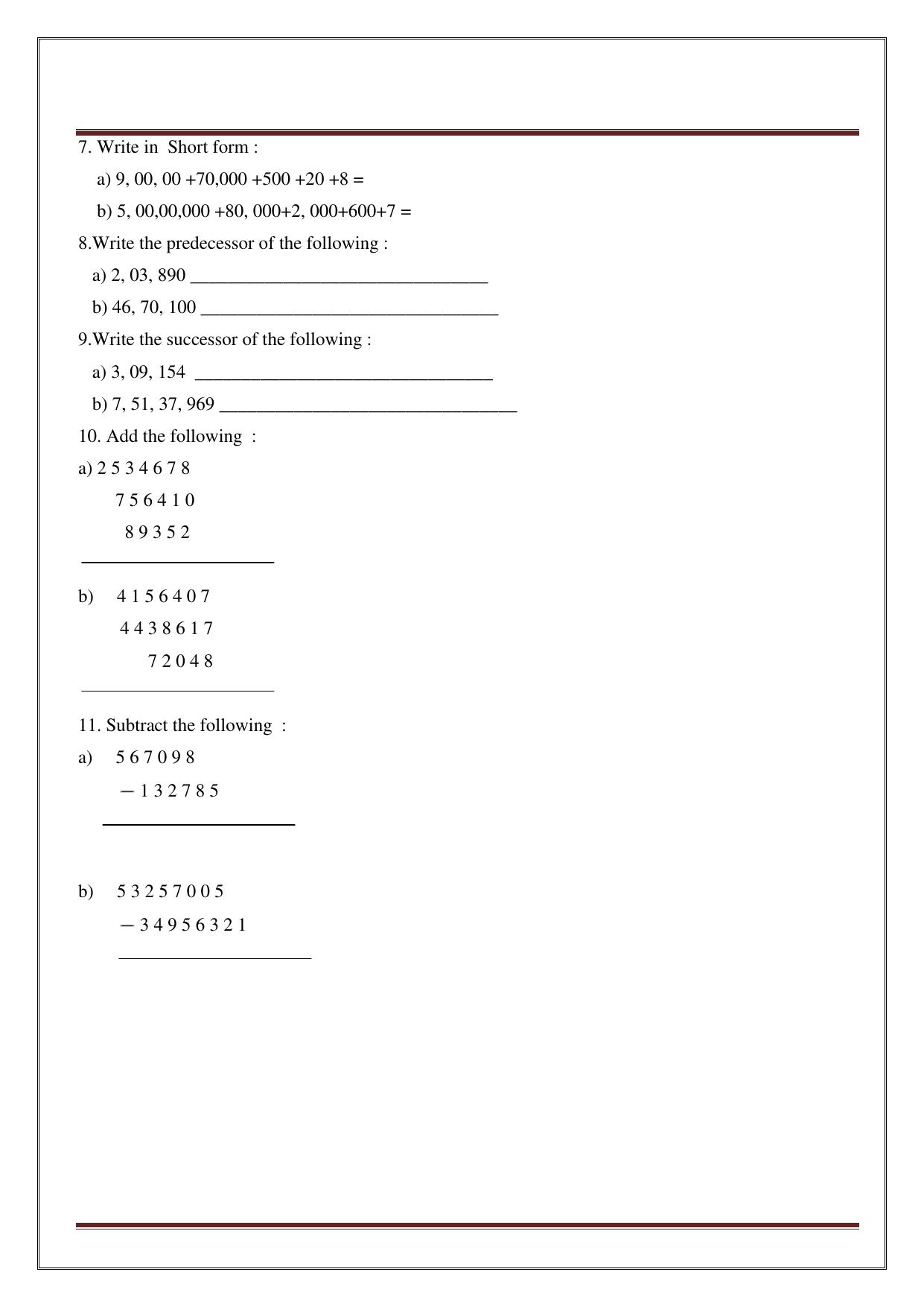 Worksheet for Class 4 Maths Assignment 13 - Page 9