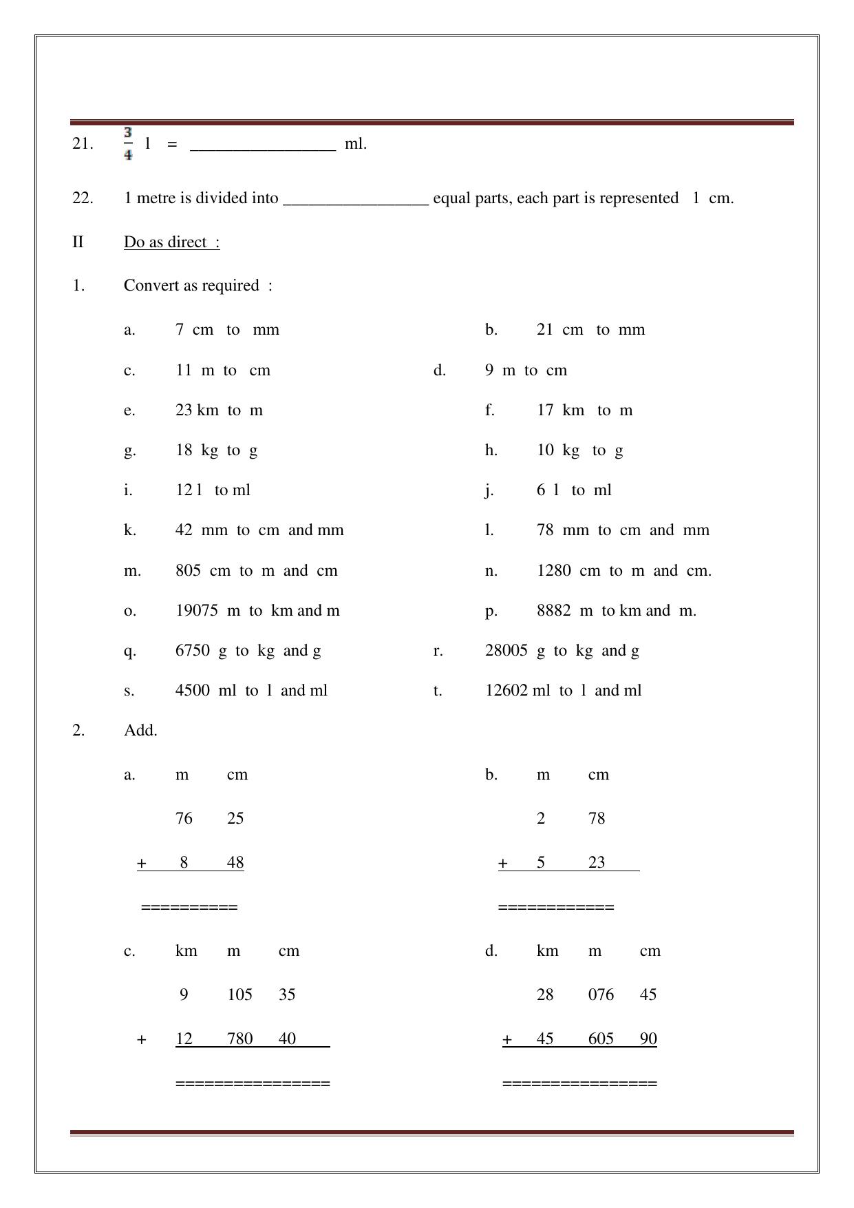 Worksheet for Class 4 Maths Assignment 13 - Page 11