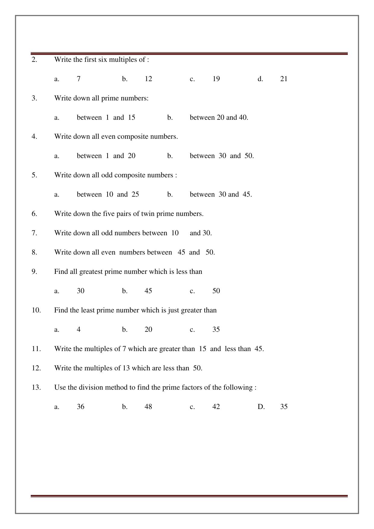 Worksheet for Class 4 Maths Assignment 13 - Page 15