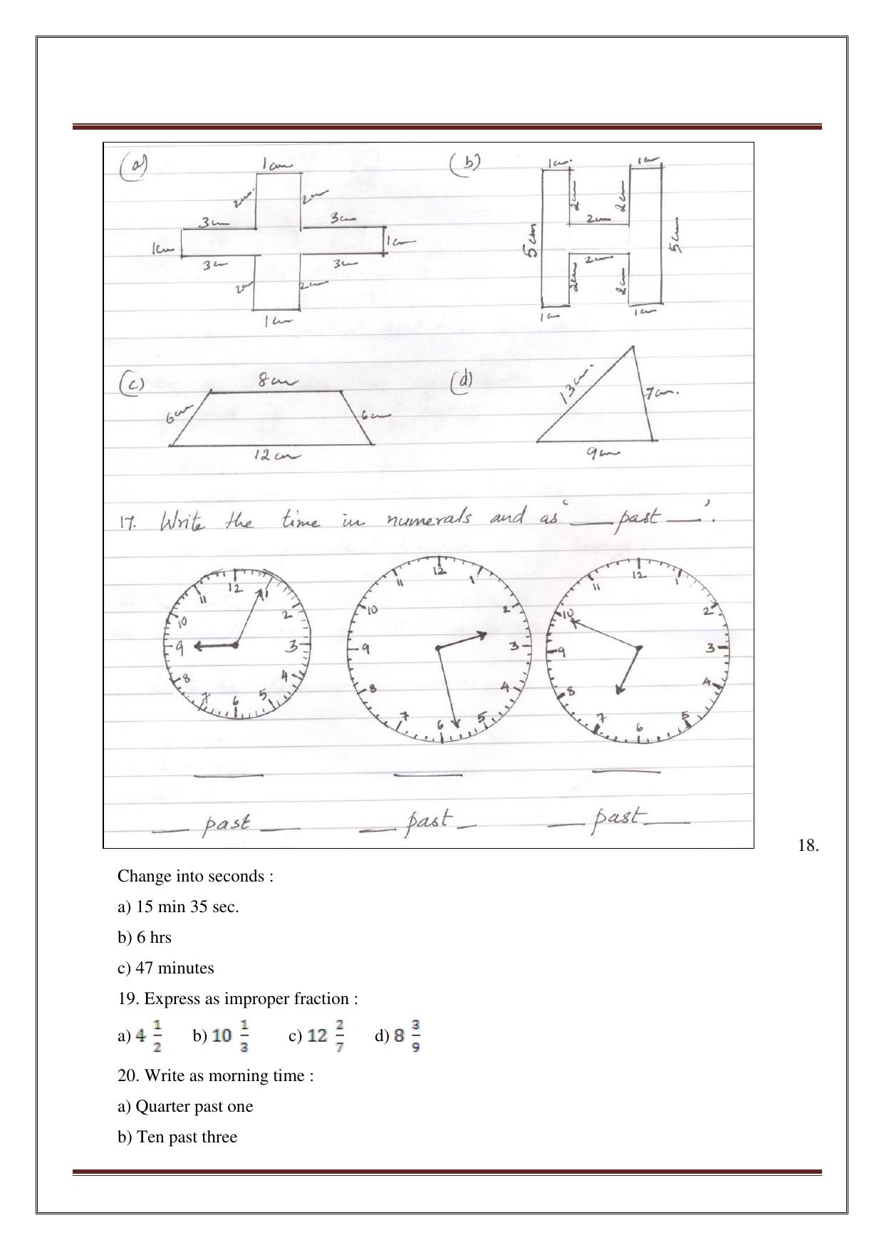 Worksheet for Class 4 Maths Assignment 13 - Page 20