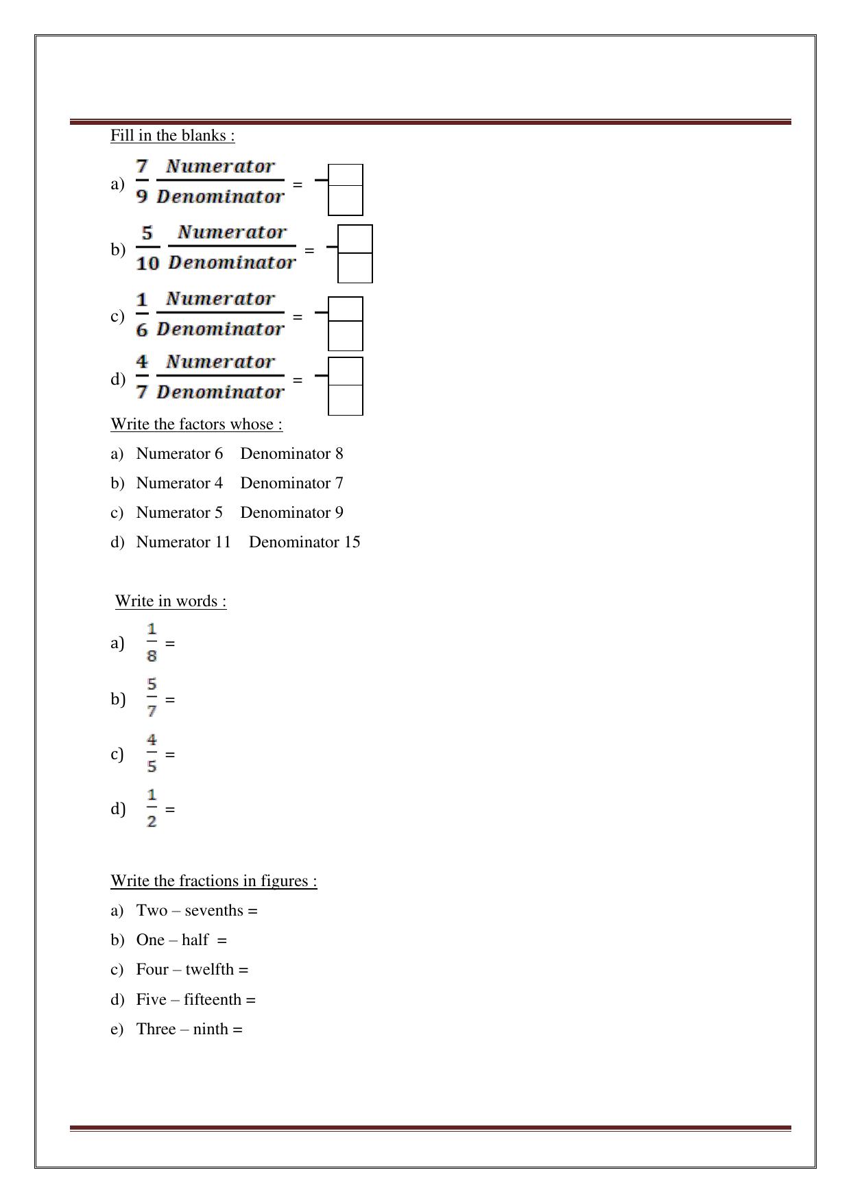 Worksheet for Class 4 Maths Assignment 13 - Page 37