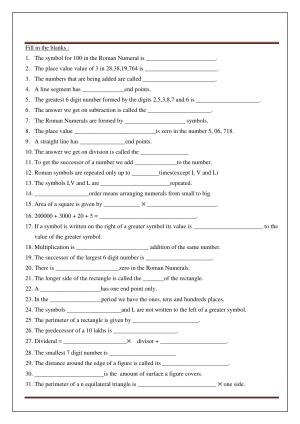 Worksheet for Class 4 Maths Assignment 13