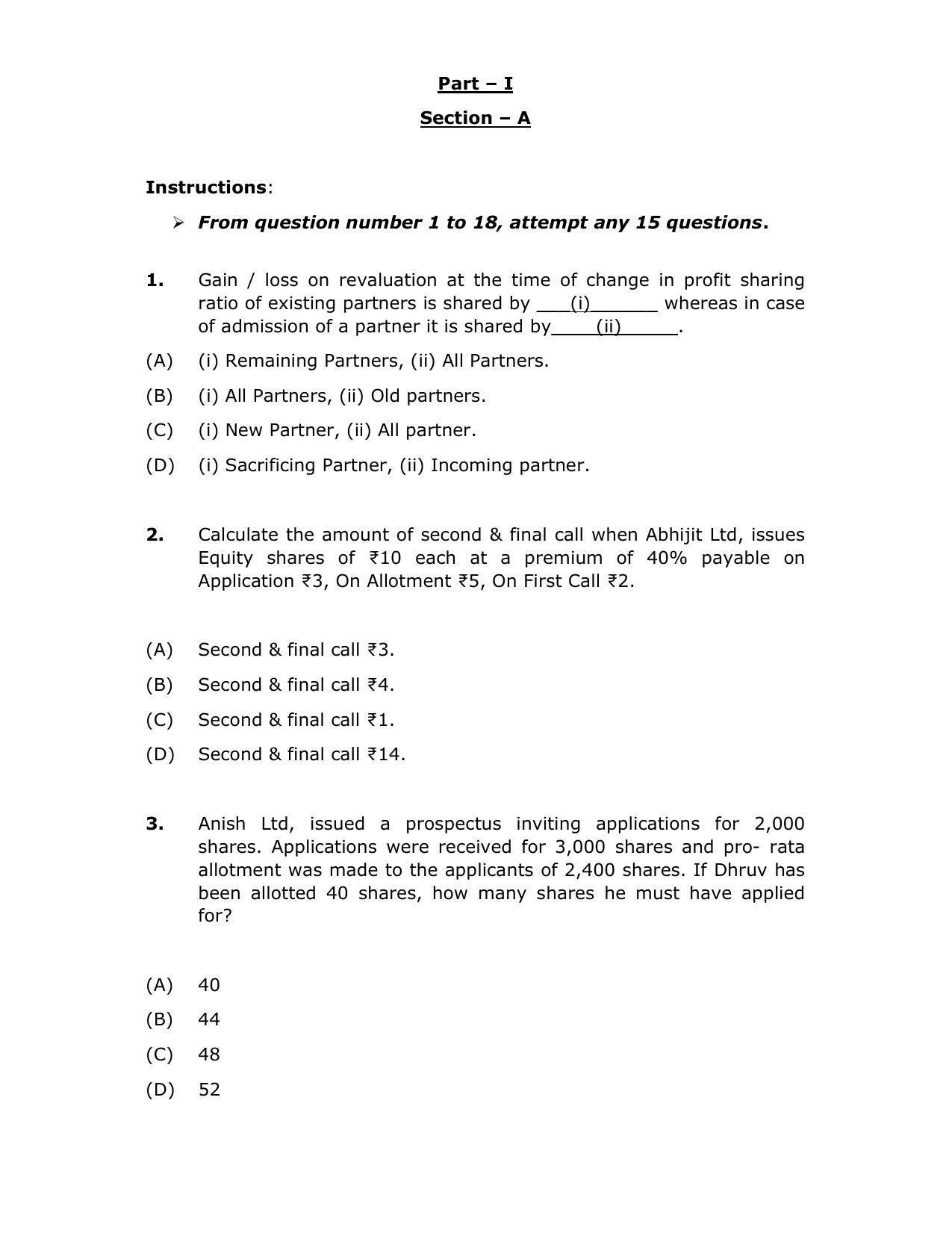 CBSE Class 12th Accountancy Sample Paper 2021-22 - Page 2
