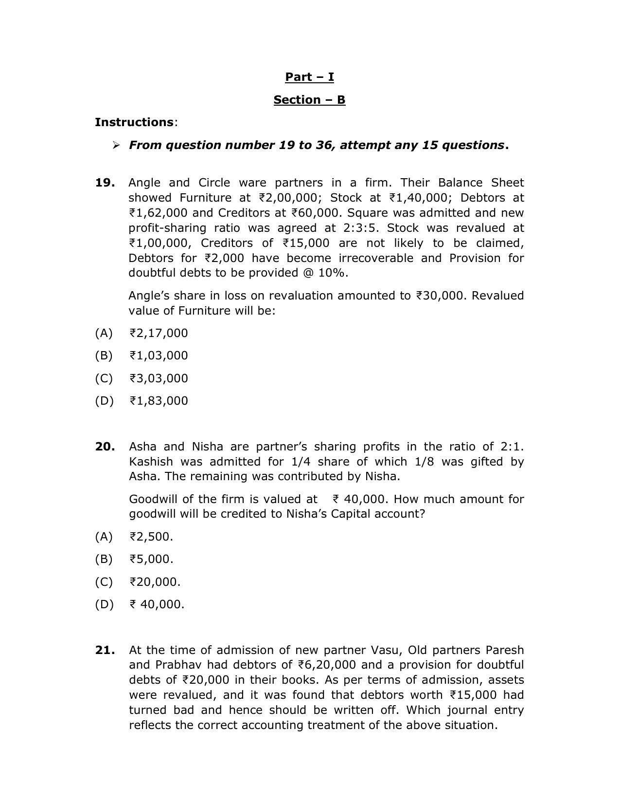 CBSE Class 12th Accountancy Sample Paper 2021-22 - Page 7