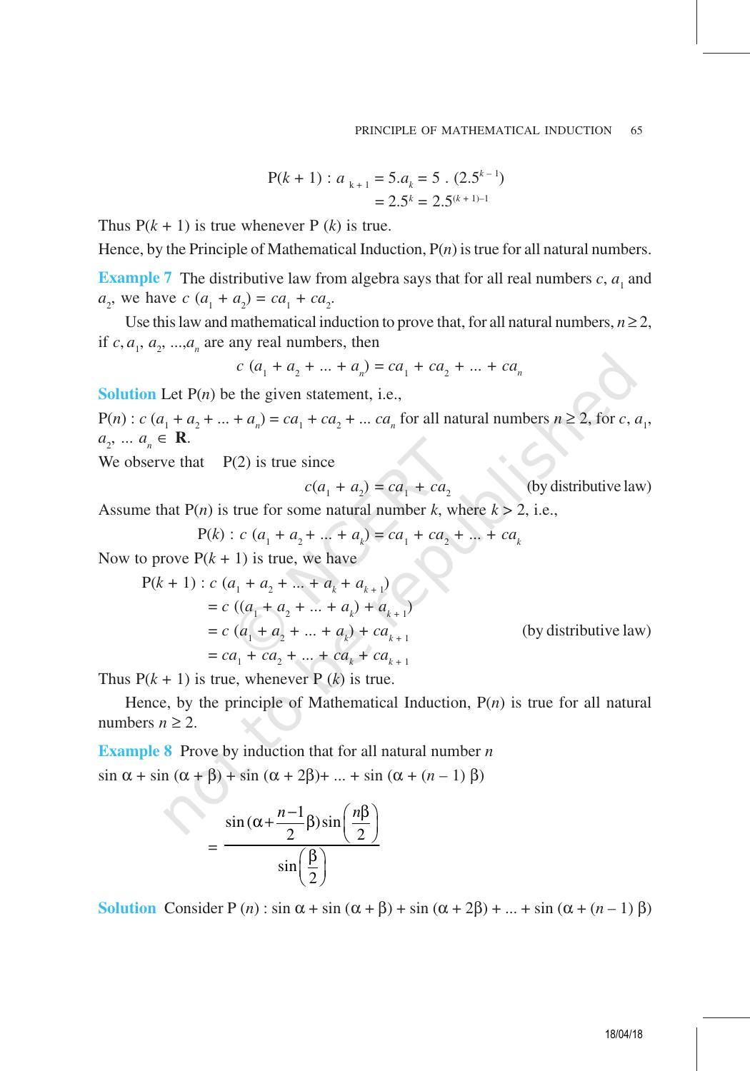 NCERT Exemplar Book for Class 11 Maths: Chapter 4 Principle of Mathematical Induction - Page 5