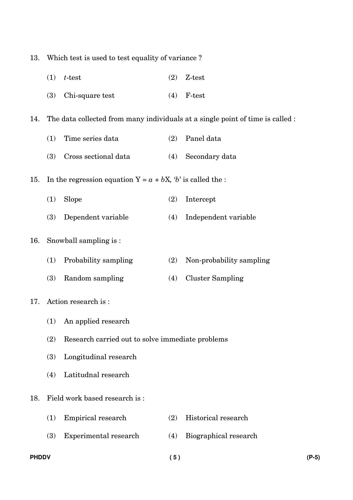 IGNOU PhD Entrance Test Ph. D. (Development Studies) Entrance Test, July, 2023 Question Paper - Page 6