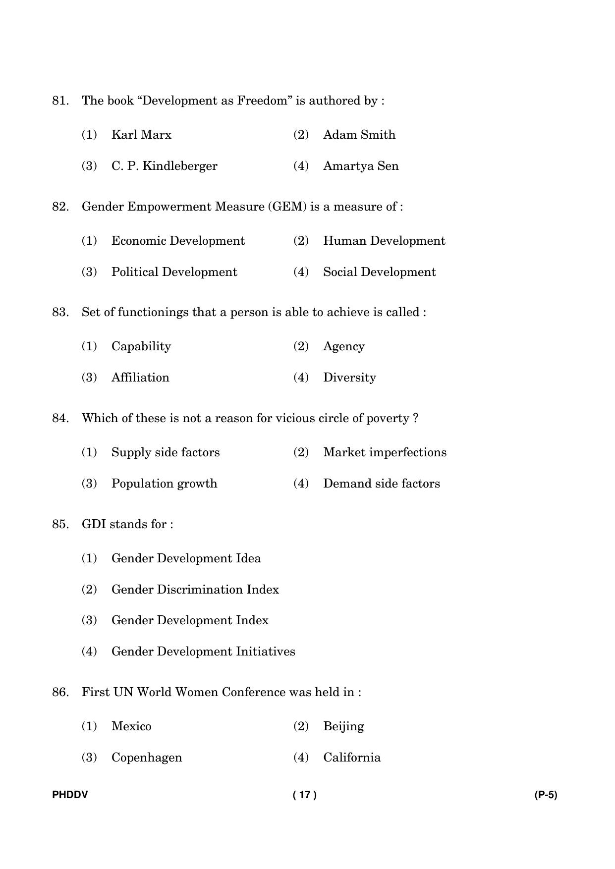 IGNOU PhD Entrance Test Ph. D. (Development Studies) Entrance Test, July, 2023 Question Paper - Page 18