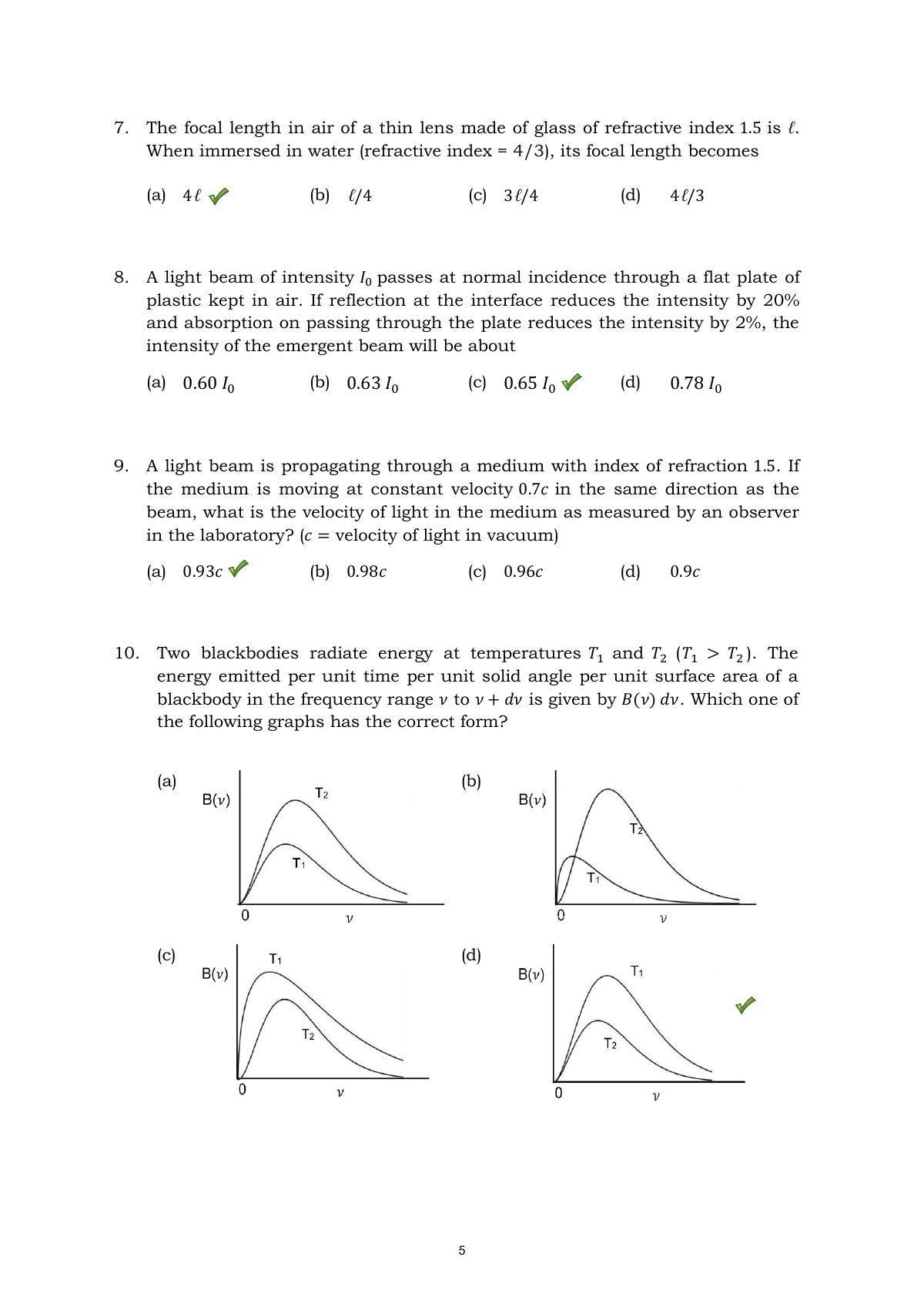 TIFR GS 2015 Physics X Question Paper - Page 5