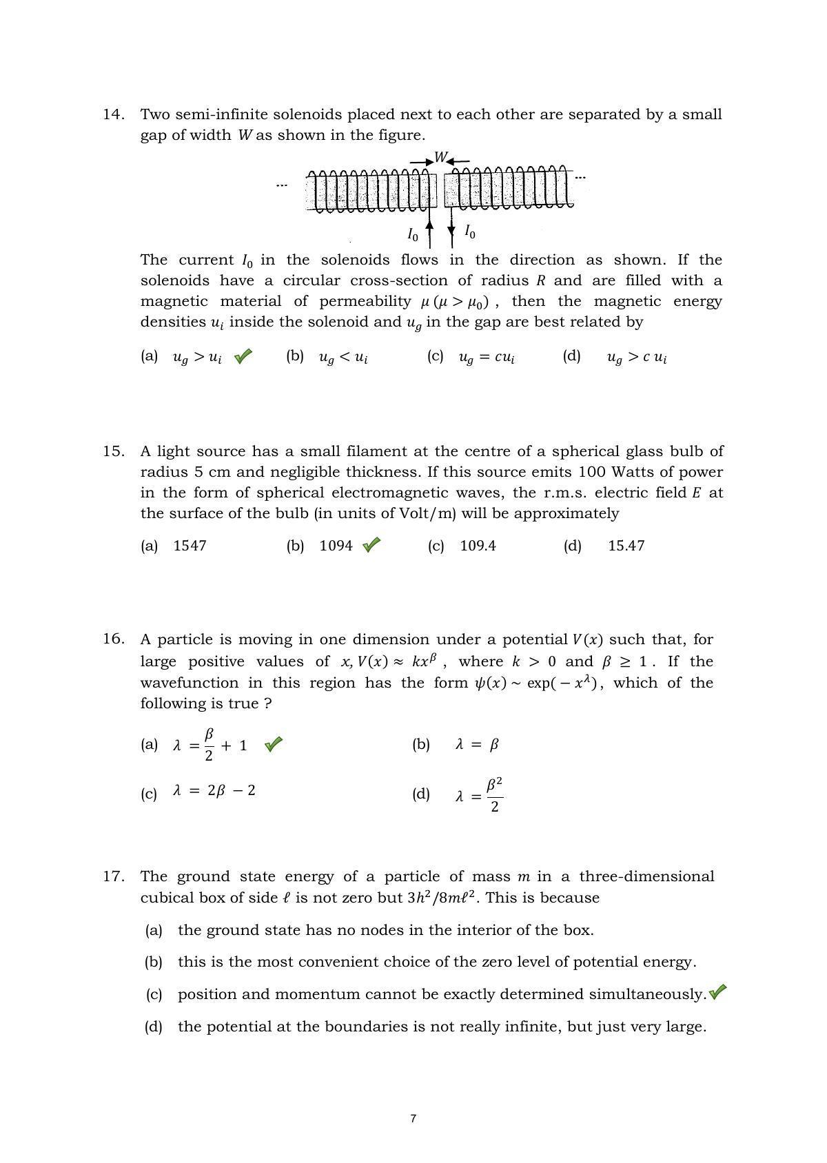 TIFR GS 2015 Physics X Question Paper - Page 7