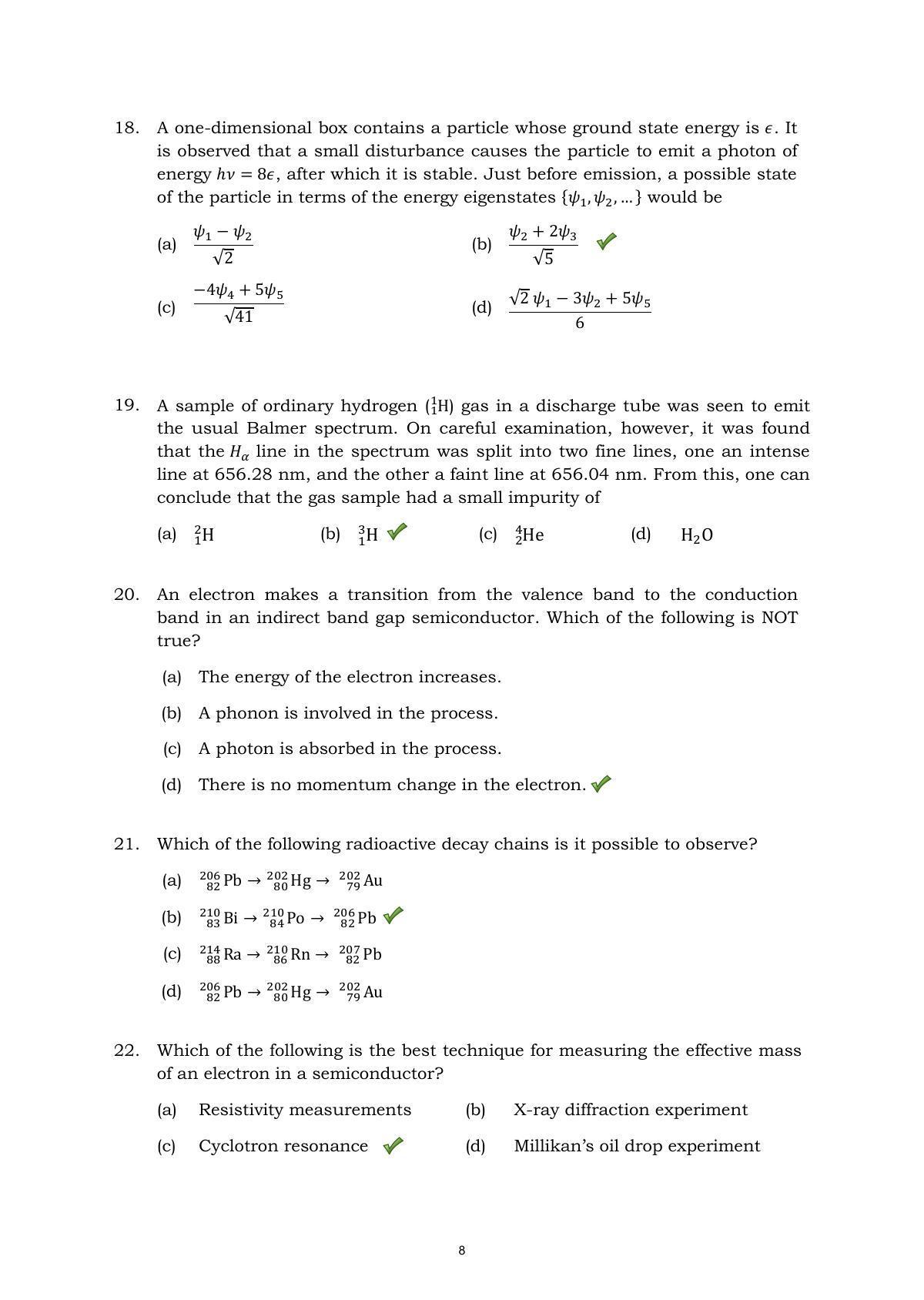 TIFR GS 2015 Physics X Question Paper - Page 8