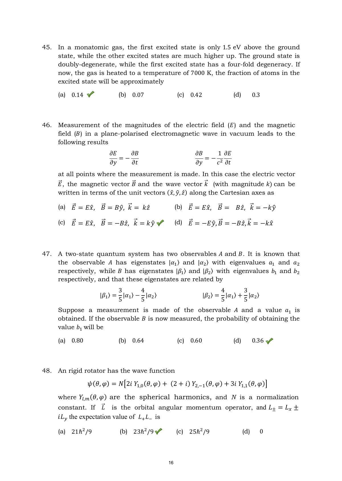 TIFR GS 2015 Physics X Question Paper - Page 16