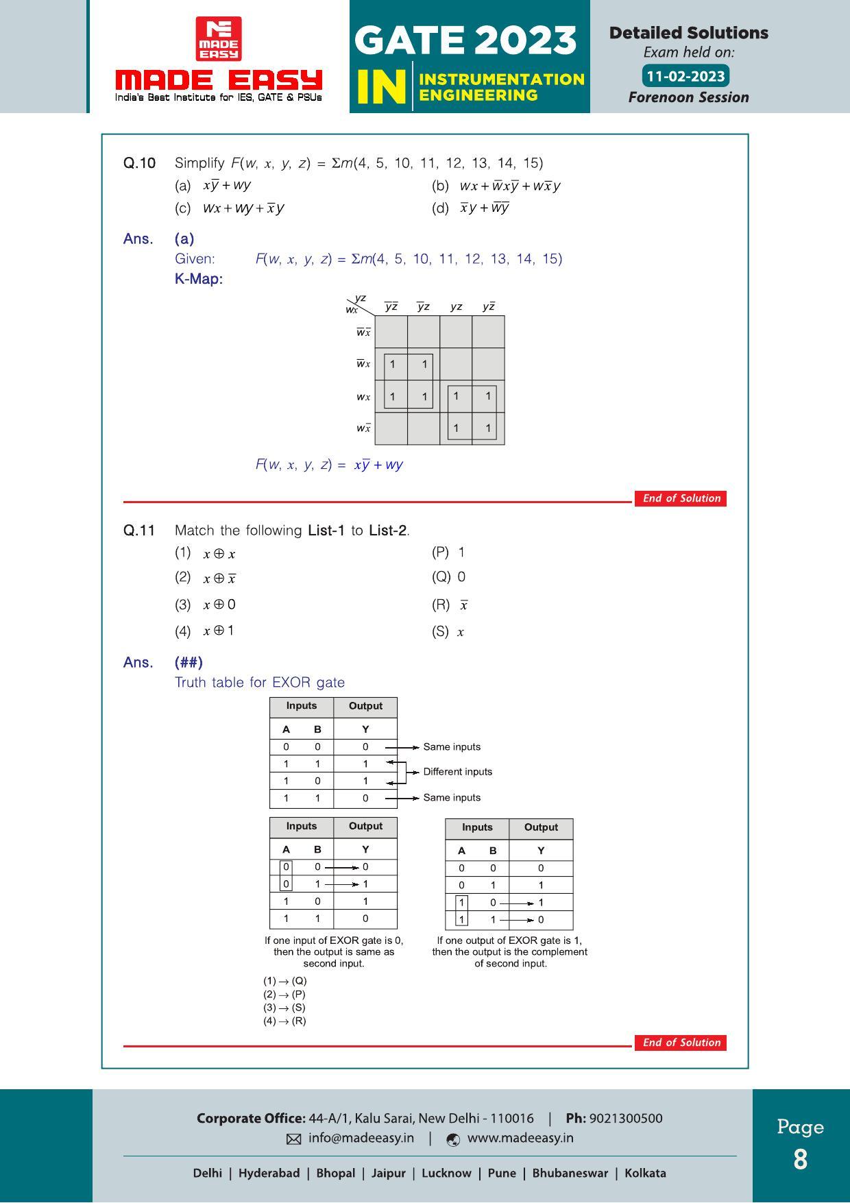 GATE 2023 Instrumentation Engineering (IN) Question Paper (Made Easy) - Page 10