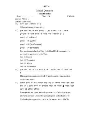 JAC 2019 Class 9 Social Science (SET 1) Model Paper