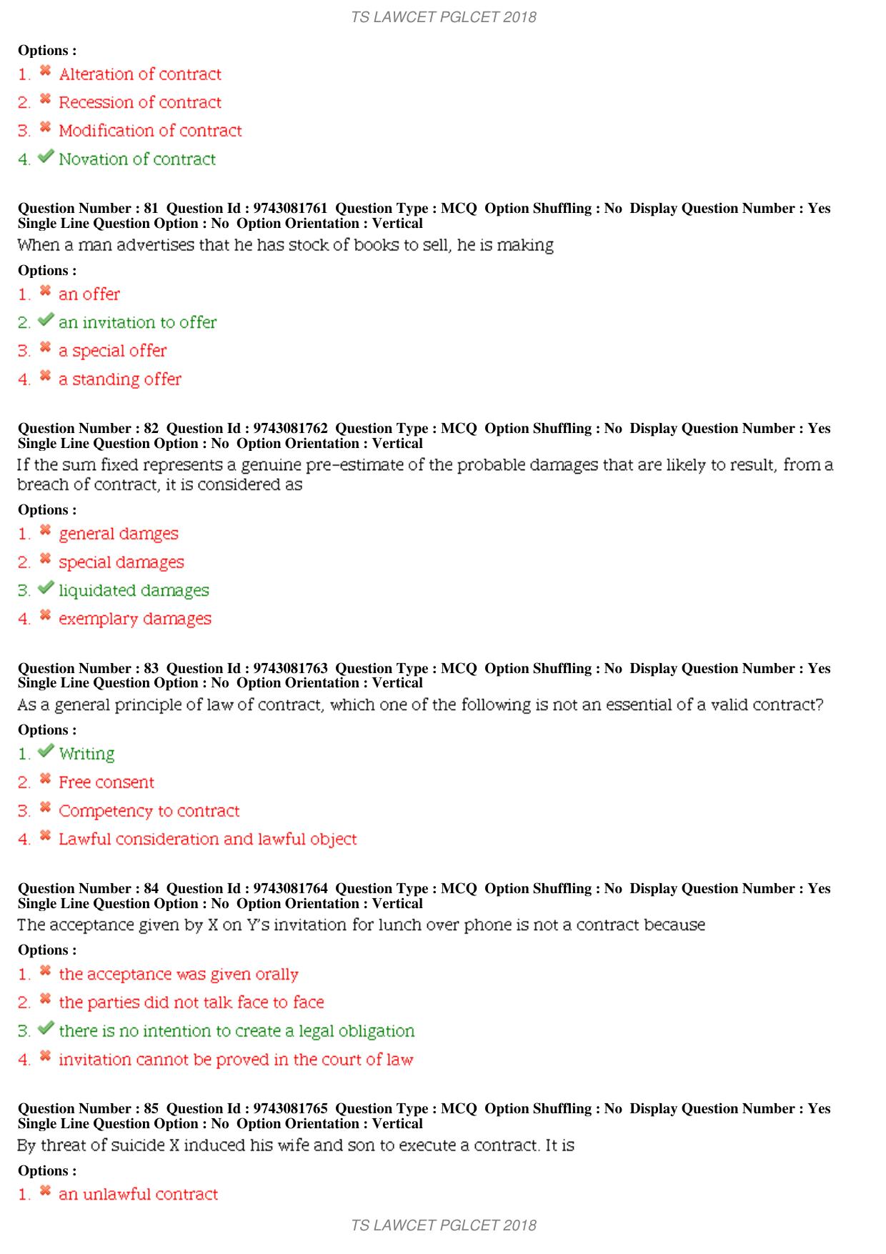 TS TS PGLCET 2018 Question Paper with Key - Page 17