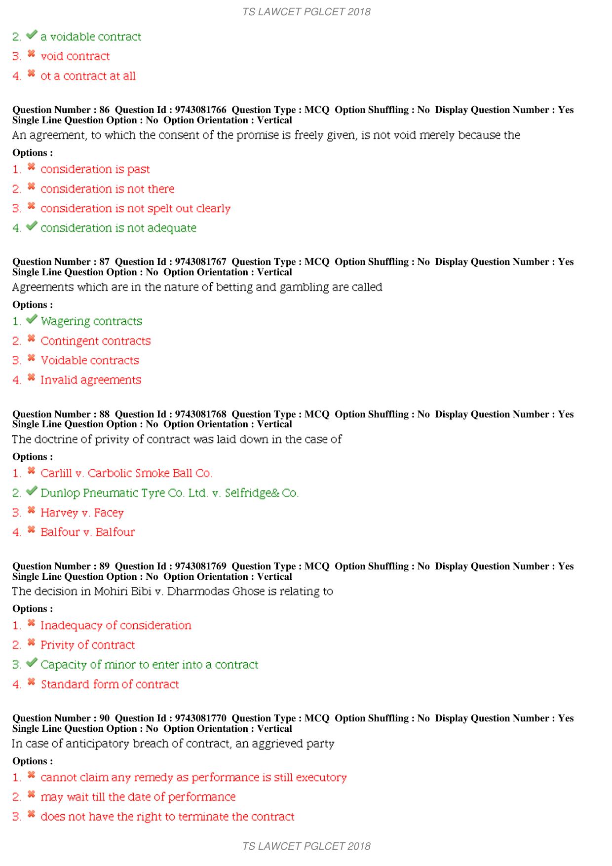 TS TS PGLCET 2018 Question Paper with Key - Page 18