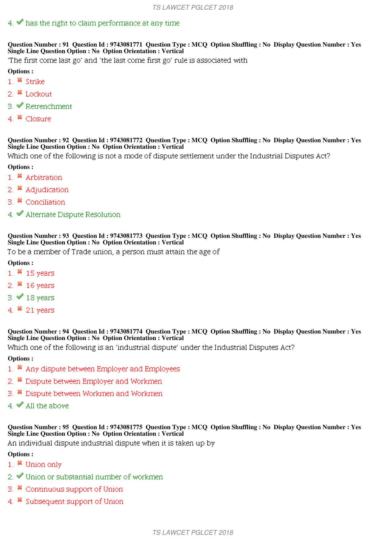 TS TS PGLCET 2018 Question Paper with Key - Page 19