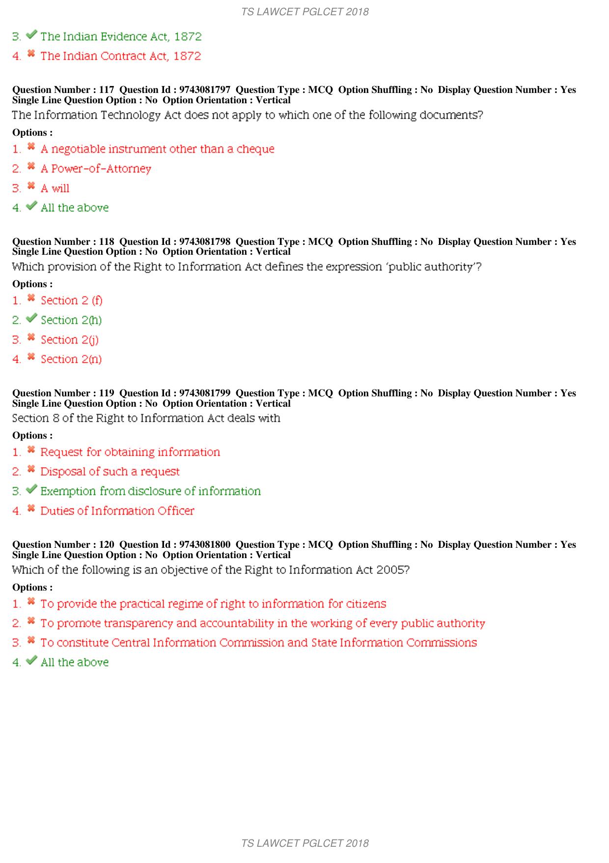 TS TS PGLCET 2018 Question Paper with Key - Page 24