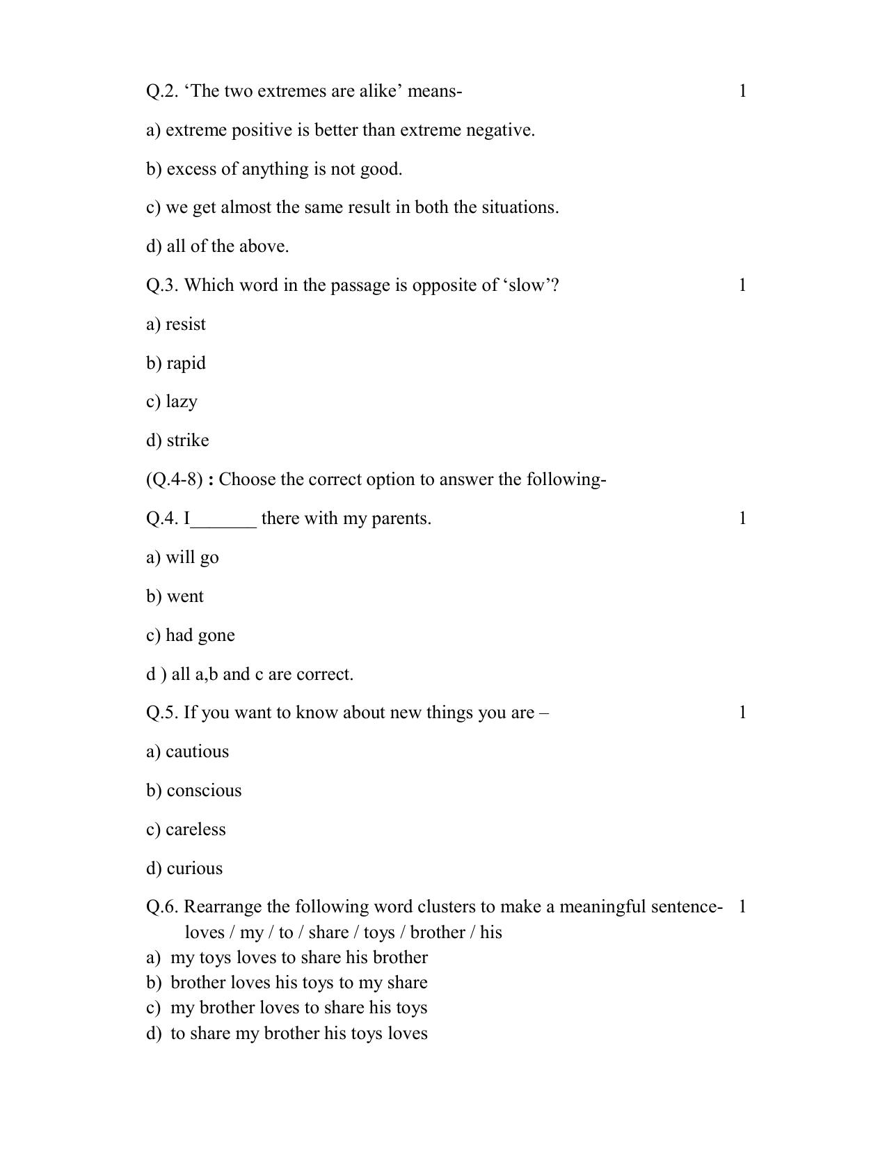 UP Board Class 10 English Model Papers 2024 - Page 2
