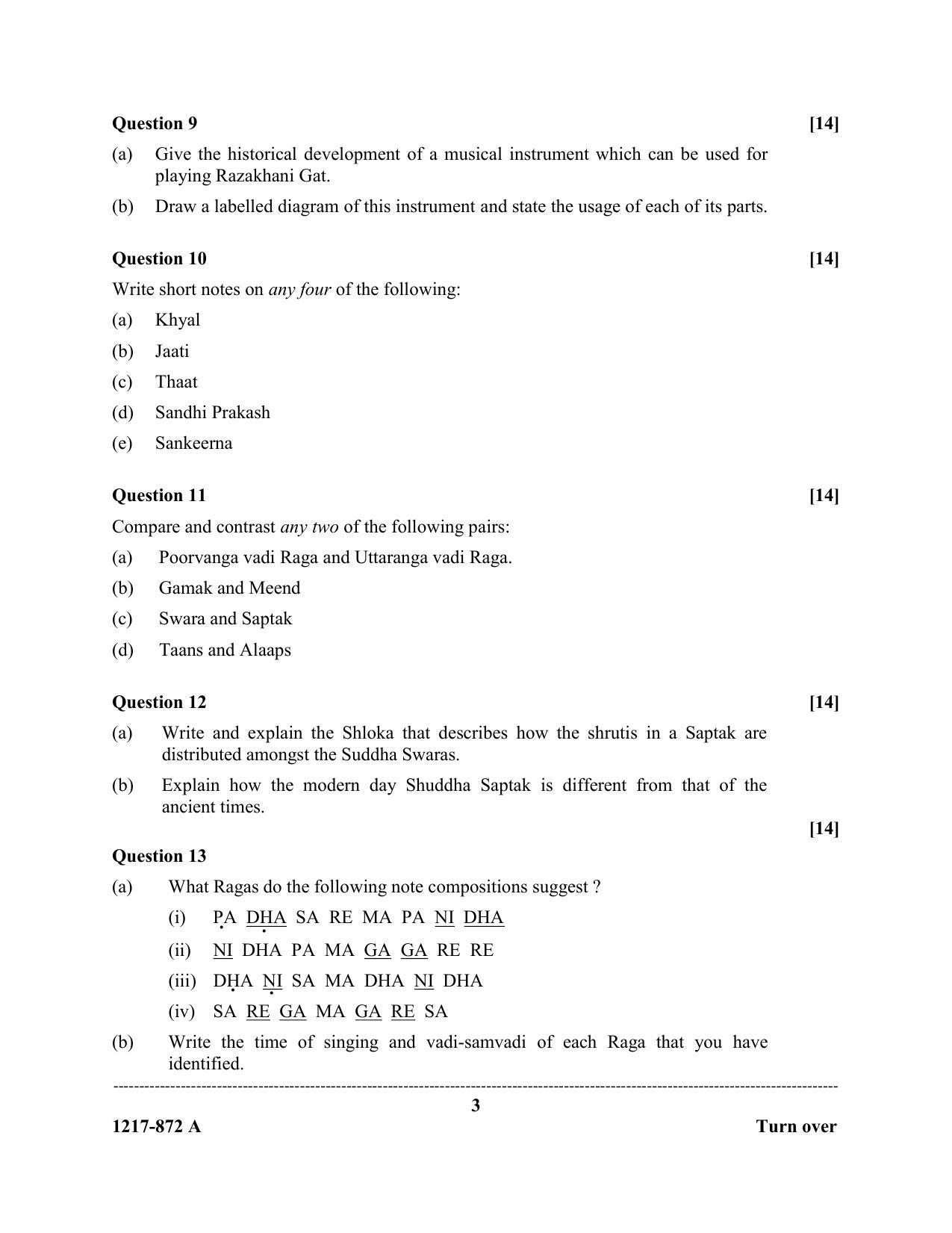 ISC Class 12 2017 INDIAN MUSIC (HINDUSTANI) MUSIC PAPER 1 (THEORY) Question Paper - Page 3