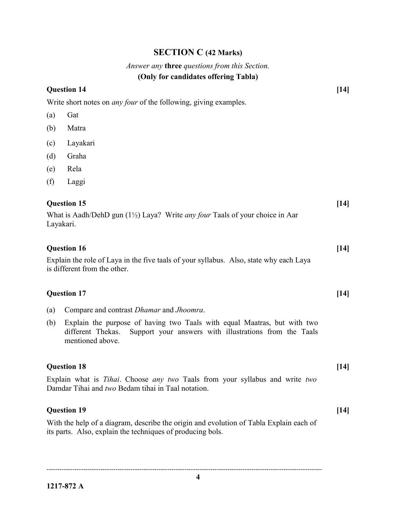 ISC Class 12 2017 INDIAN MUSIC (HINDUSTANI) MUSIC PAPER 1 (THEORY) Question Paper - Page 4