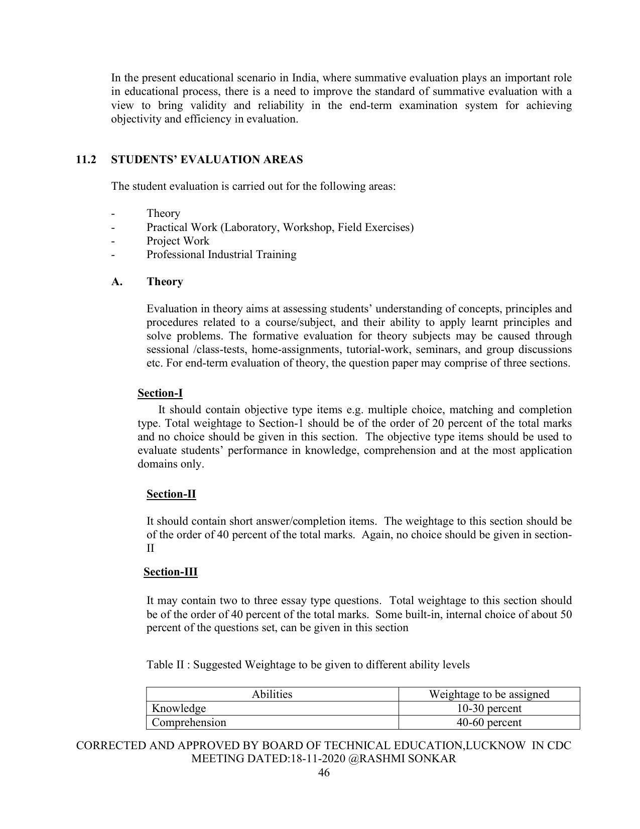 SYLLABUS FOR FIRST SEMESTER SESSION (2020-2021) - TWO SEMESTER POST GRADUATE DIPLOMA COURSE IN FASHION TECHNOLOGY - Page 46