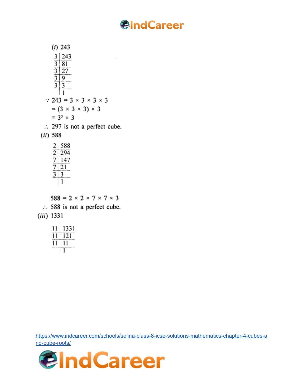 Selina Class 8 ICSE Solutions Mathematics : Chapter 4- Cubes and Cube-Roots - Page 4