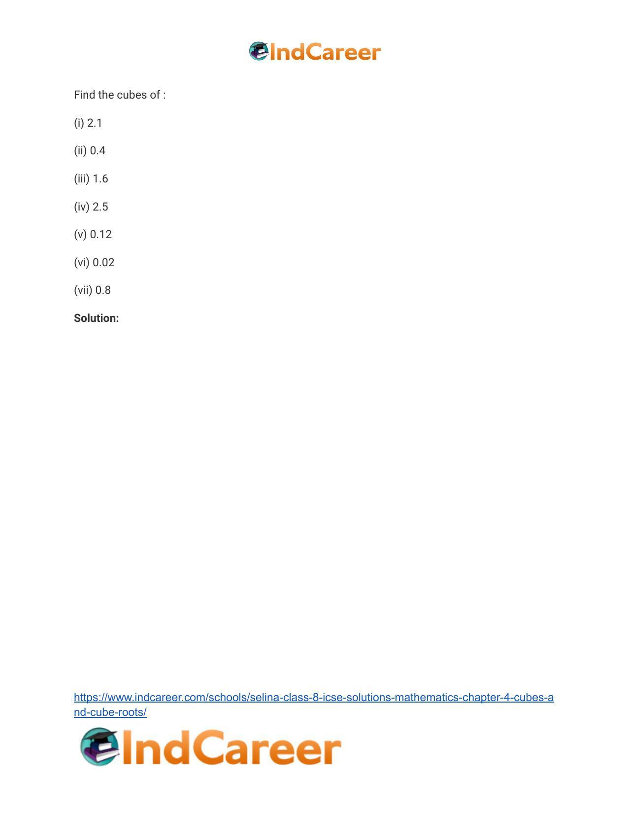 Selina Class 8 ICSE Solutions Mathematics : Chapter 4- Cubes and Cube-Roots - Page 6