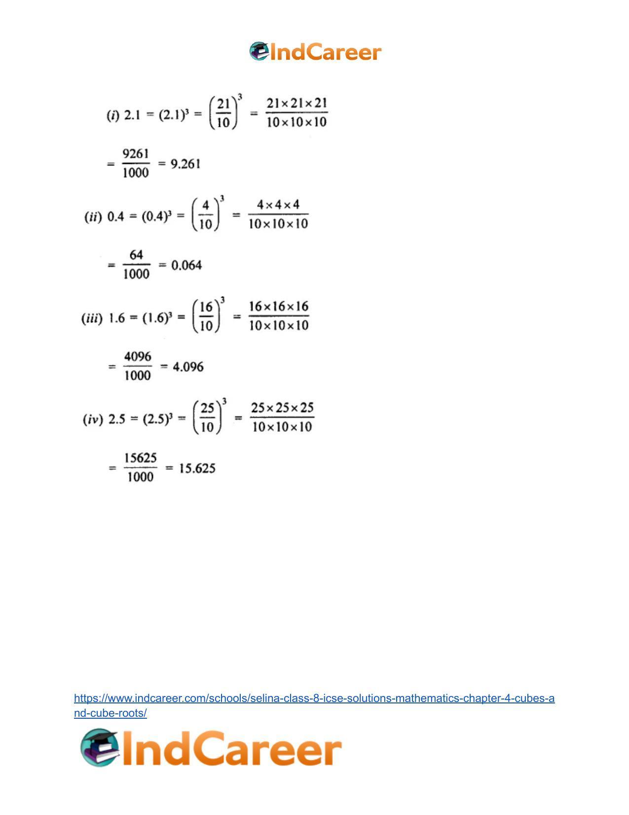 Selina Class 8 ICSE Solutions Mathematics : Chapter 4- Cubes and Cube-Roots - Page 7