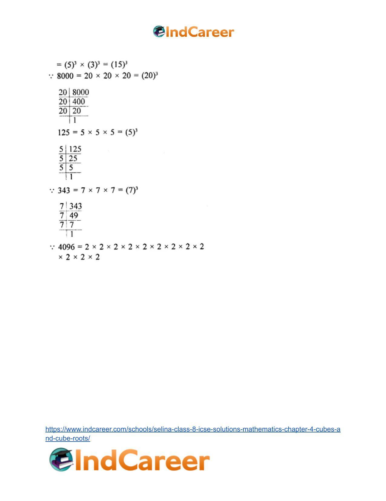 Selina Class 8 ICSE Solutions Mathematics : Chapter 4- Cubes and Cube-Roots - Page 12
