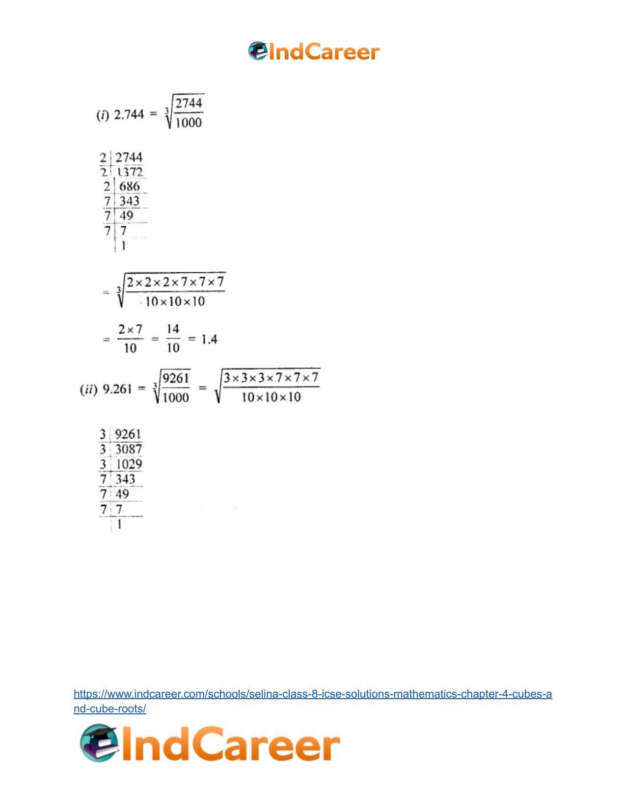 Selina Class 8 ICSE Solutions Mathematics : Chapter 4- Cubes and Cube-Roots - Page 26
