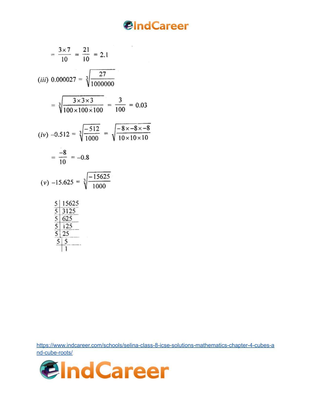 Selina Class 8 ICSE Solutions Mathematics : Chapter 4- Cubes and Cube-Roots - Page 27
