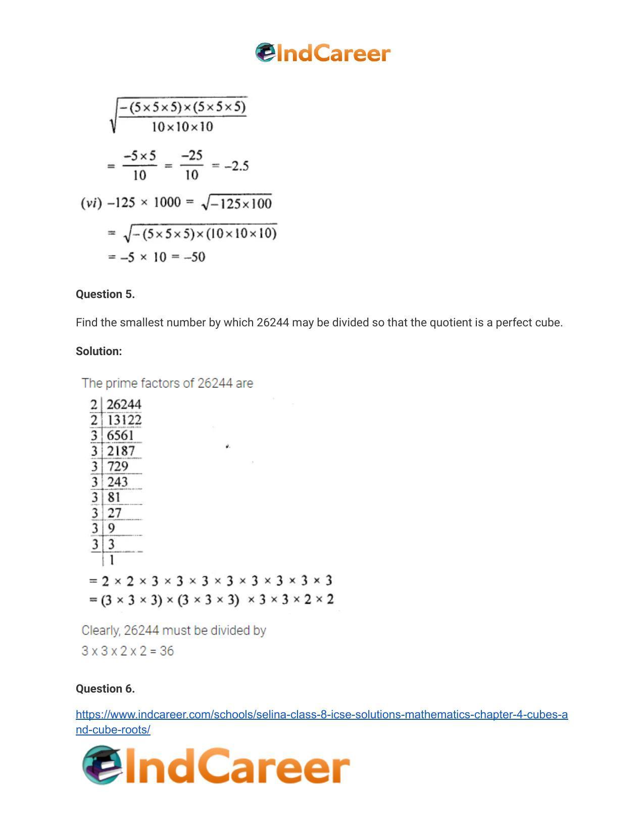 Selina Class 8 ICSE Solutions Mathematics : Chapter 4- Cubes and Cube-Roots - Page 28