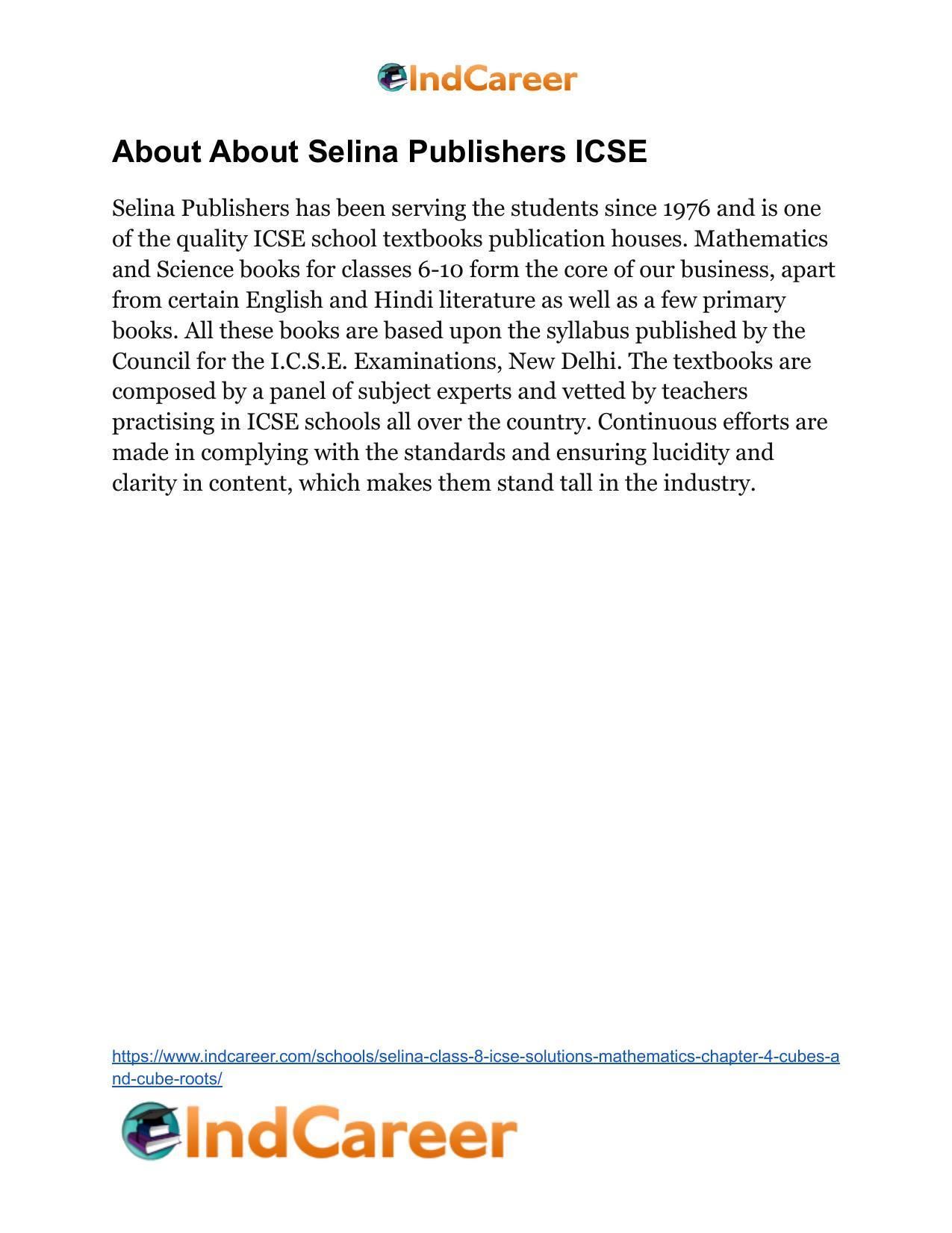 Selina Class 8 ICSE Solutions Mathematics : Chapter 4- Cubes and Cube-Roots - Page 34