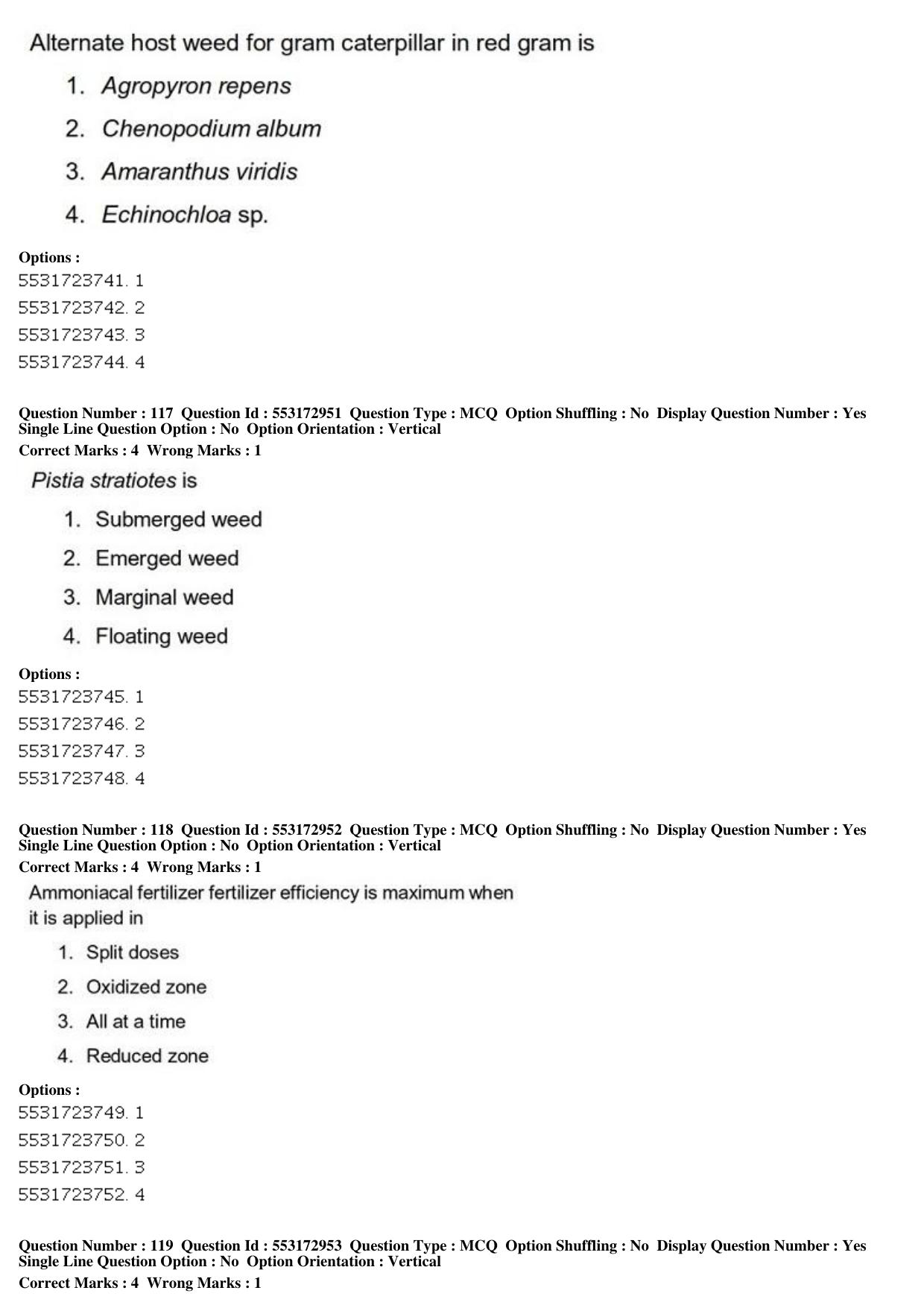 ICAR AIEEA PG 2019 AGRONOMY Question Paper - Page 44