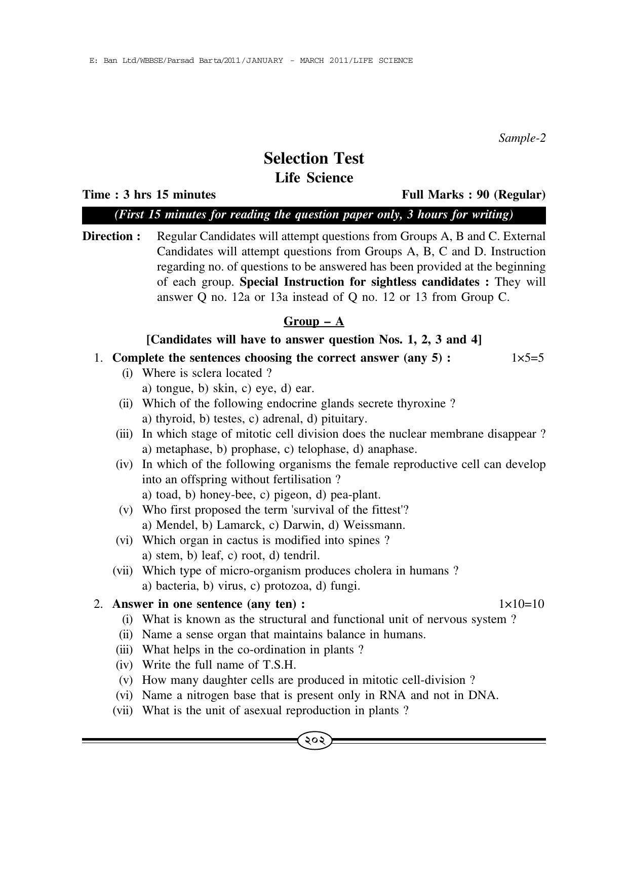 WBBSE Class X Syllabus (Life Science) - Page 29