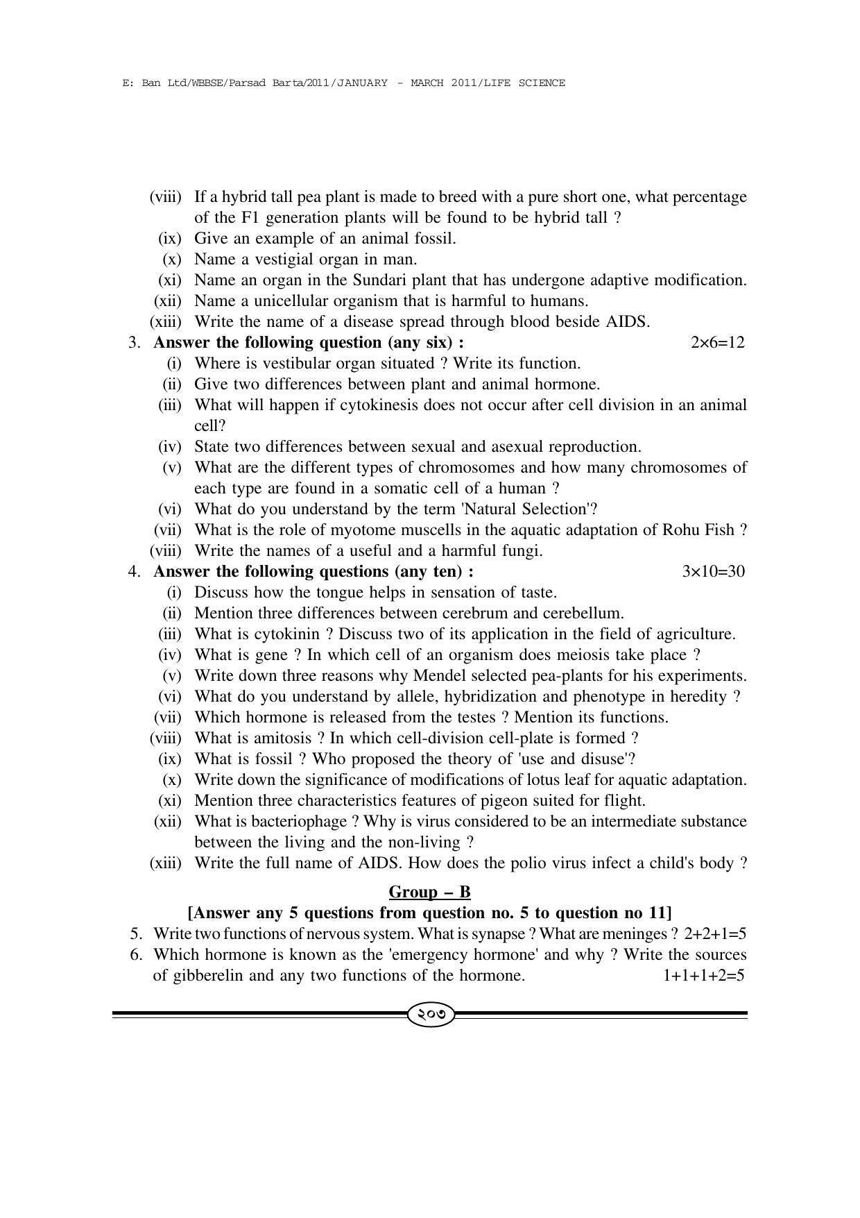 WBBSE Class X Syllabus (Life Science) - Page 30