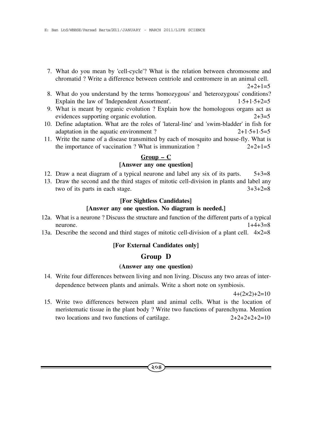 WBBSE Class X Syllabus (Life Science) - Page 31